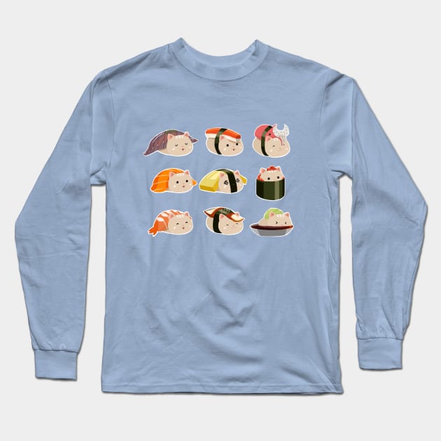 Sushi Cat Long Sleeve T-Shirt by russ29